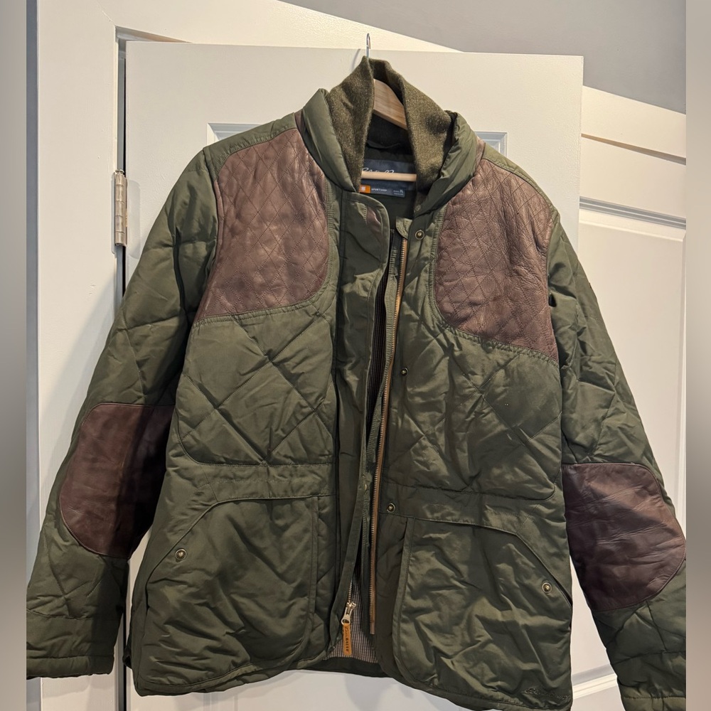 Eddie Bauer Quilted Hunting Jacket w/Leather Accents